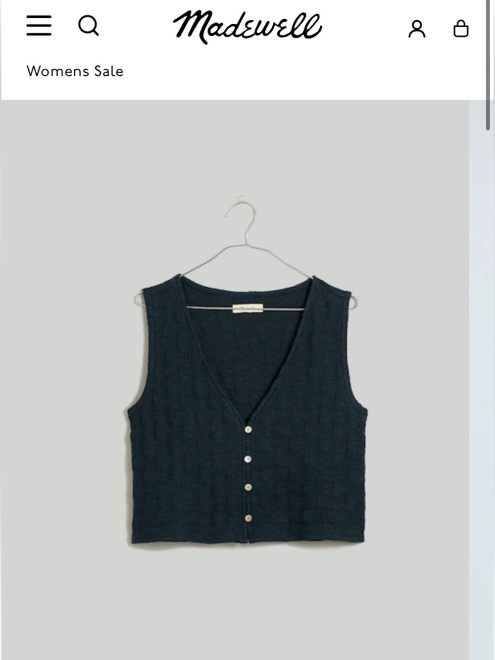 Madewell Basketweave-Stitch Vest in Ancient Forest